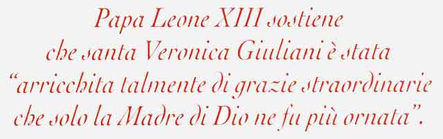 Amici Santa Veronica Giuliani, figli di Maria - Napoli: le parole di Papa Leone XIII su Santa Veronica Giuliani